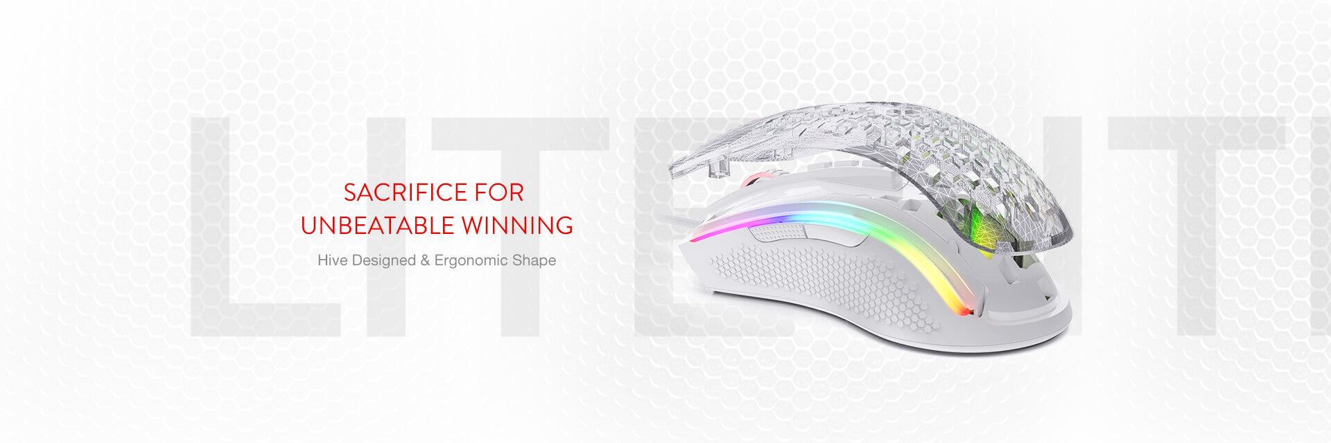 redragon m808 honeycomb gaming mouse white color