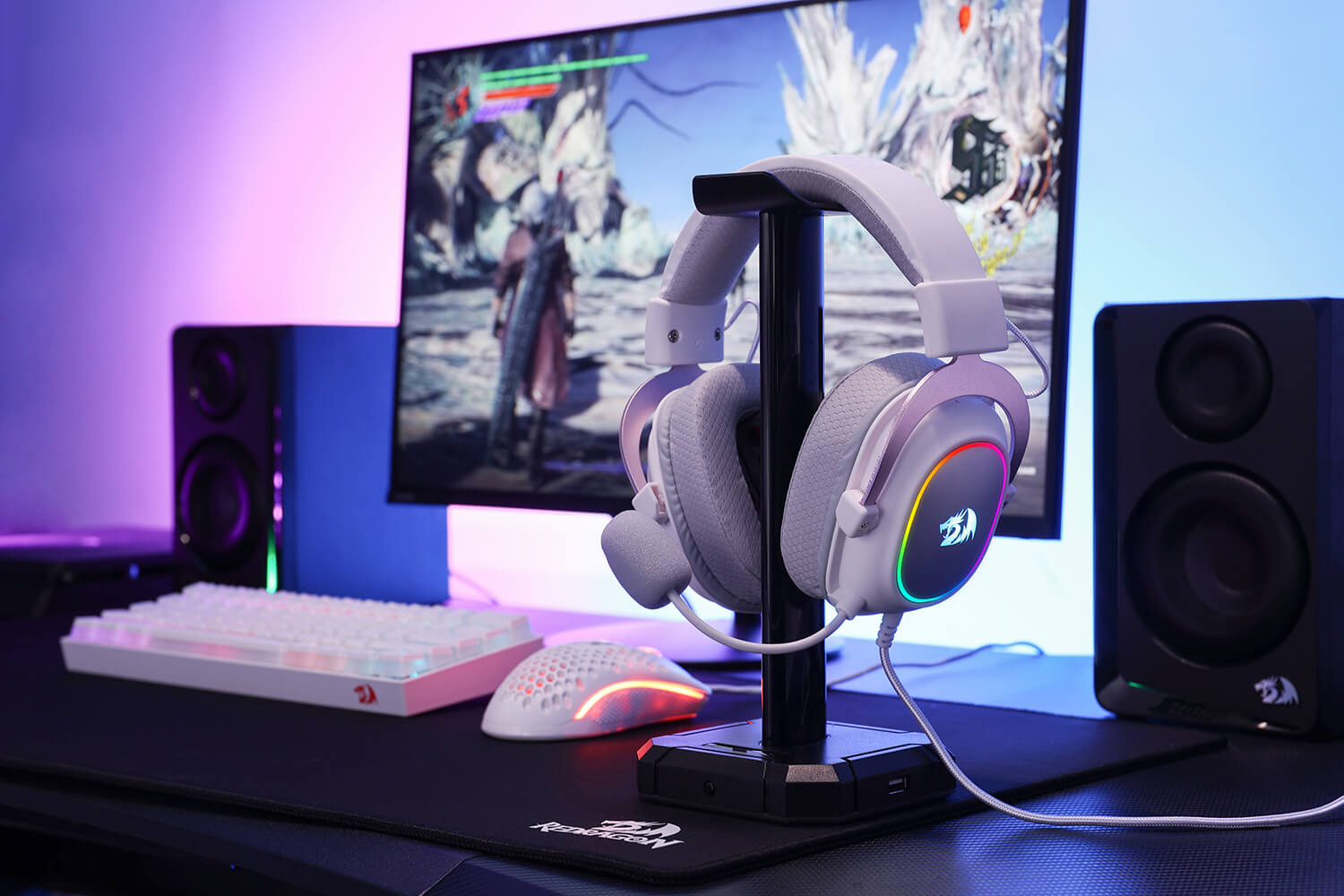 Redragon H510 Zeus-X RGB White Wired Gaming Headset - 7.1 Surround Sound
