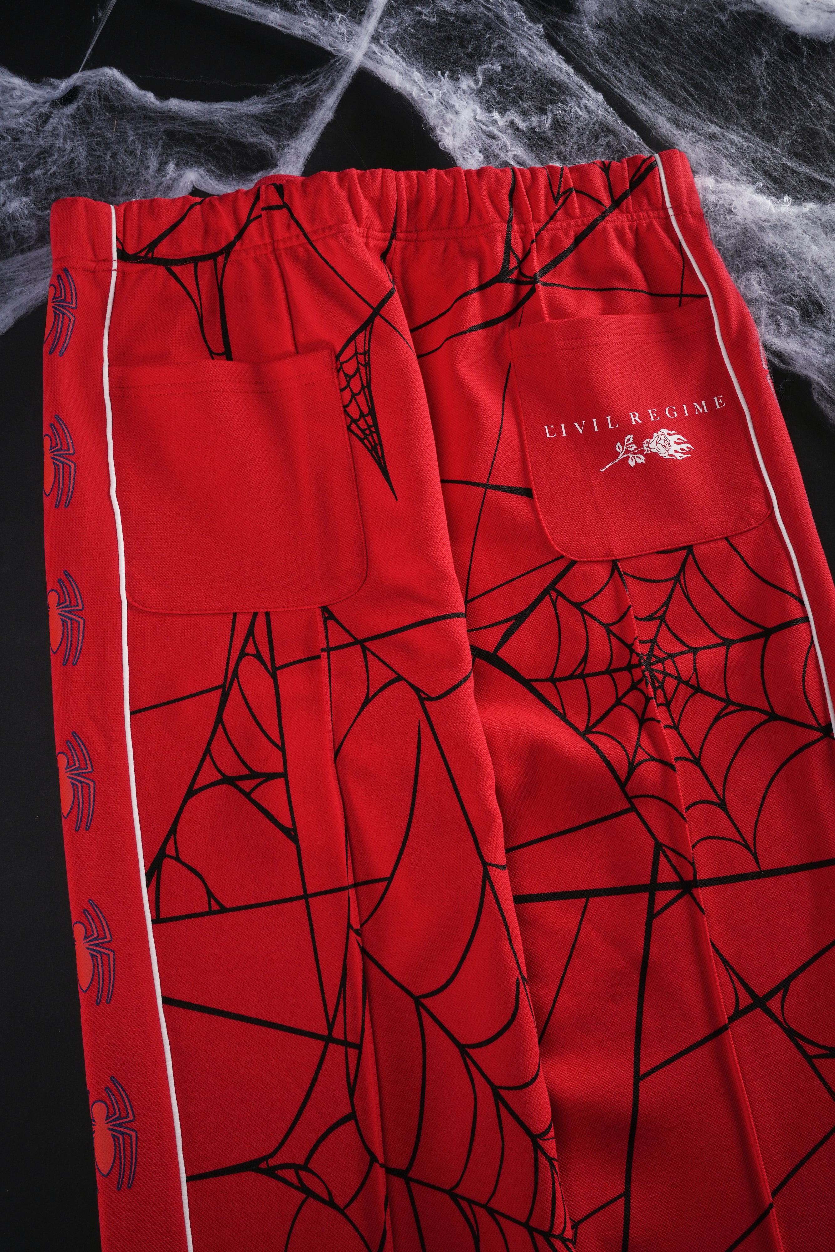 Spider Chaos Track Pants in E-Red