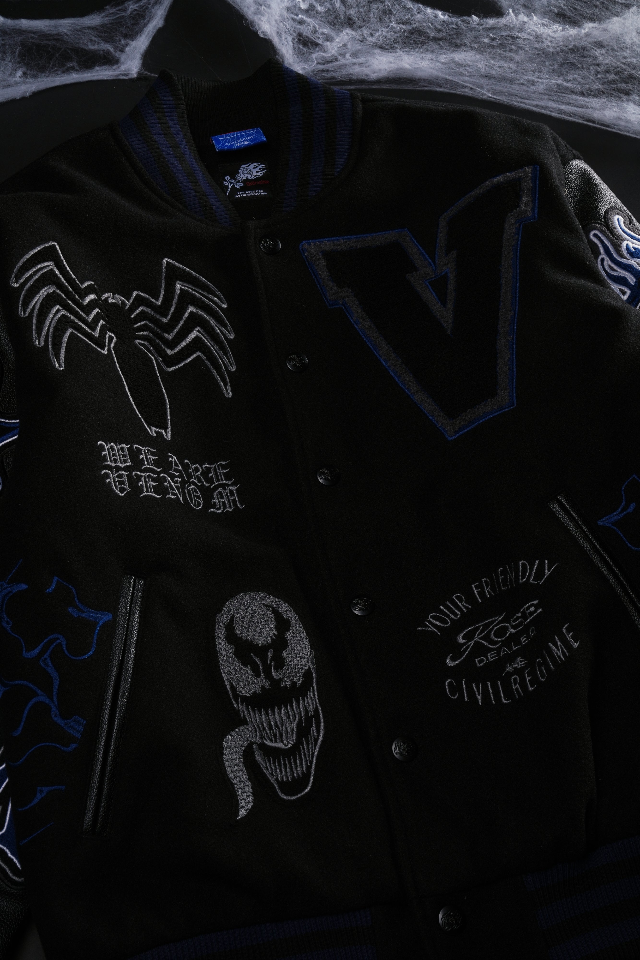 We Are Chaos Letterman Jacket in Black
