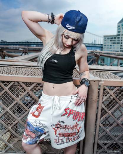 Team Spidey Thorns Baggy Shorts in Butter