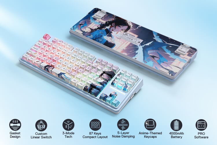 Redragon 3-Mode Anime Mechanical Keyboard