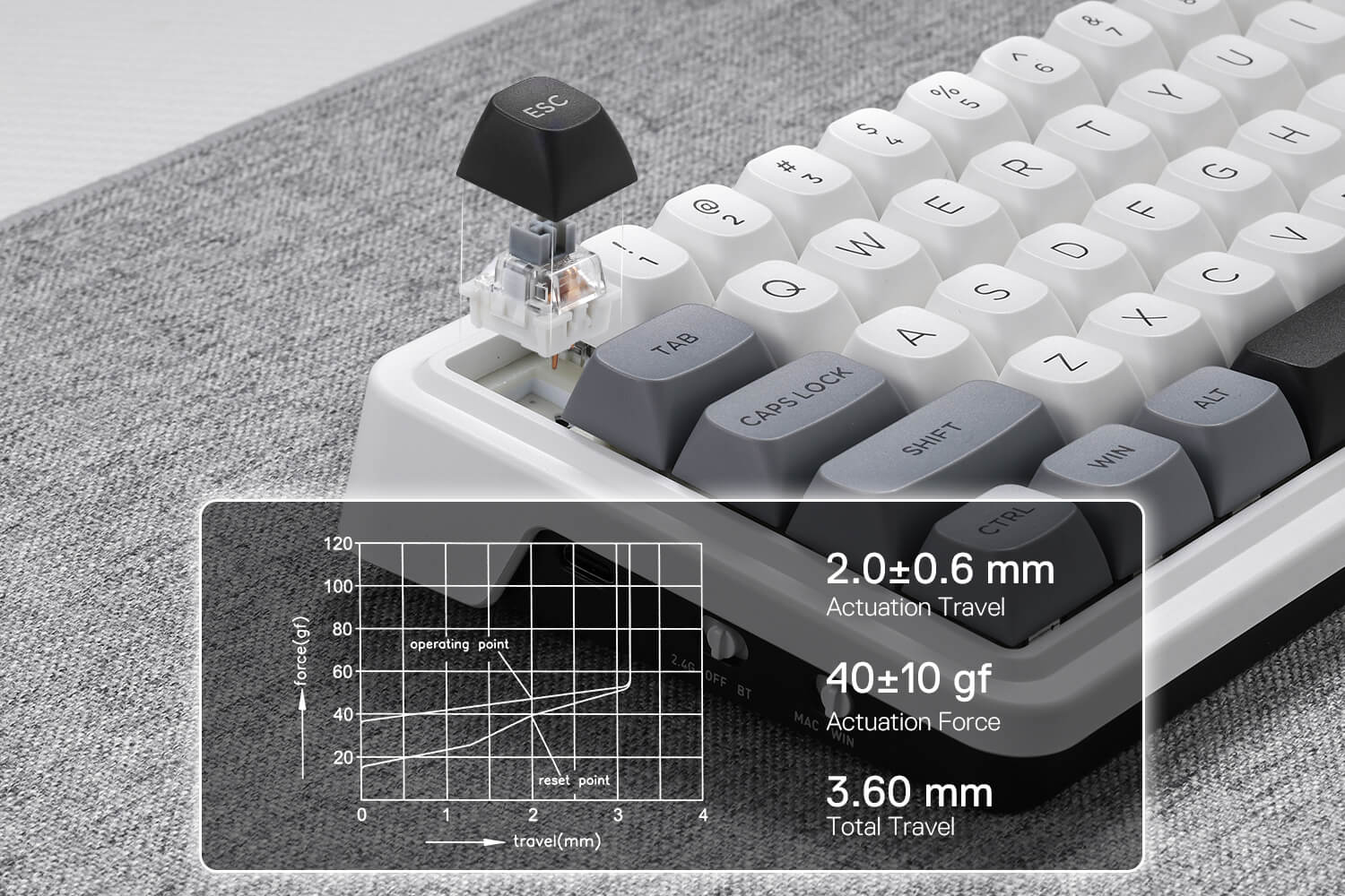 Redragon K722 PRO 60% keyboard with Quiet Custom Linear Switch