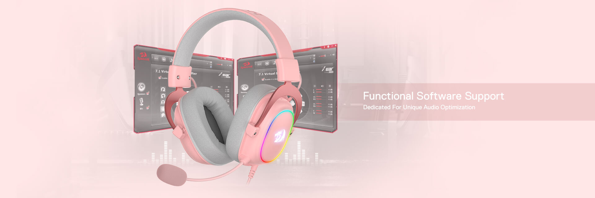 pink headset with mic