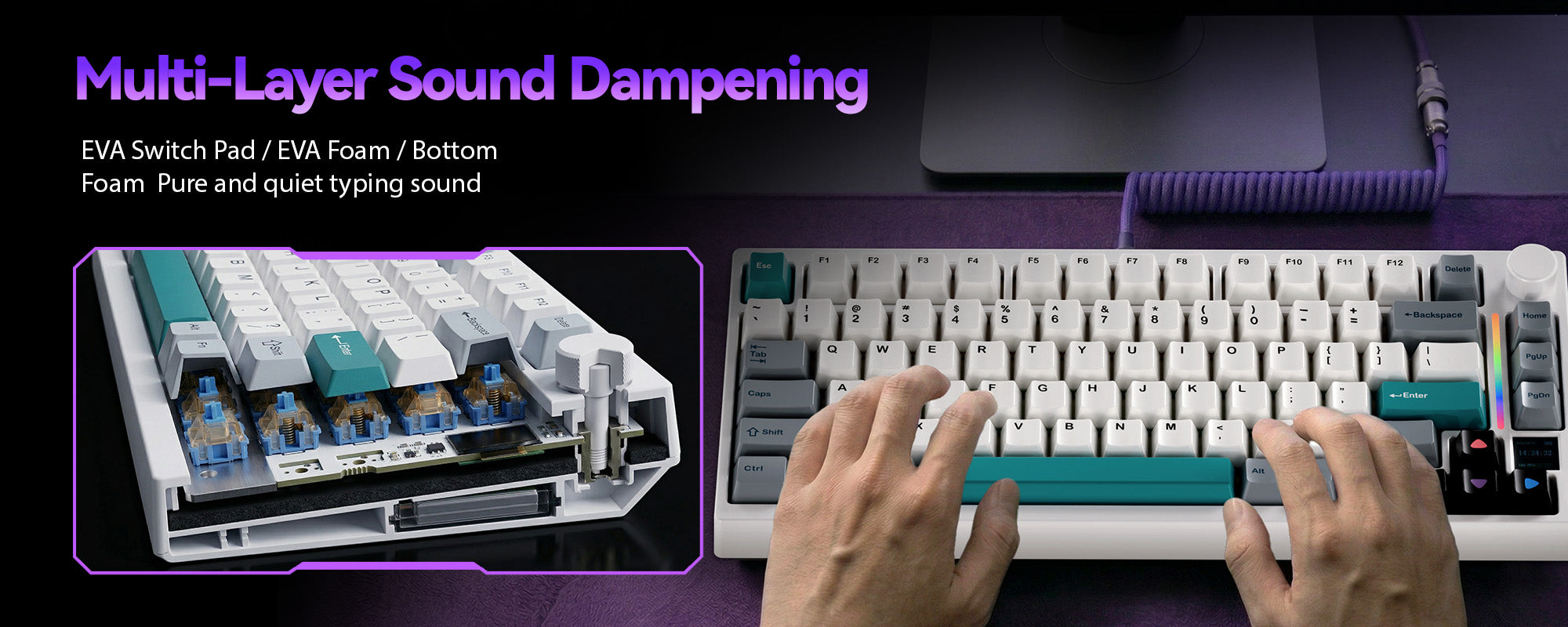GamaKay TK75 SOCD silent gaming keyboard performance feature
