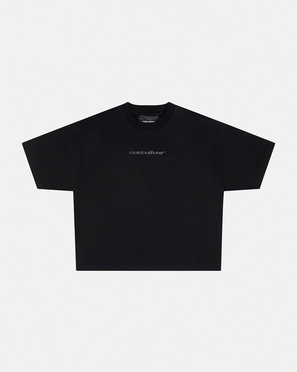DISTRESS CURVED TEE BLACK