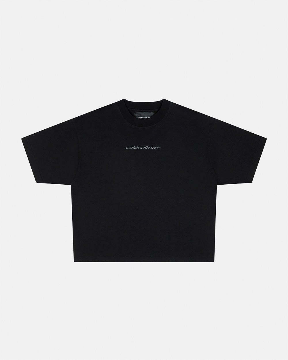 DISTRESS CURVED TEE BLACK