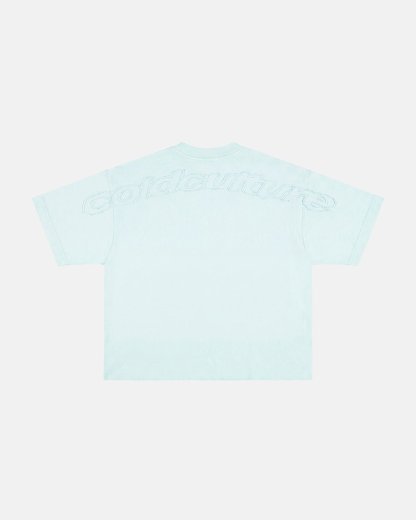 DISTRESS CURVED TEE BLUE