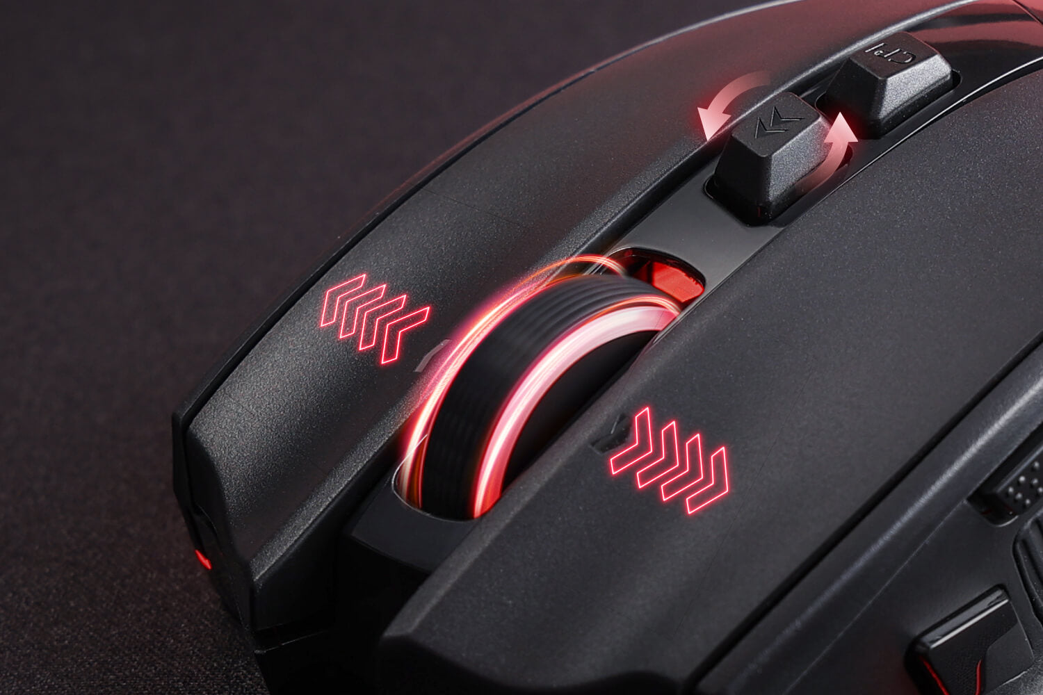 Redragon M813 PRO 3-Mode RGB Gaming Mouse with 4D Dual Mode Scroll Wheel, Optical Ergonomic Gamer Mouse with Max 26,000DPI, Pro Precision Sensor 3395, 7 Macro Buttons, Software Supported
