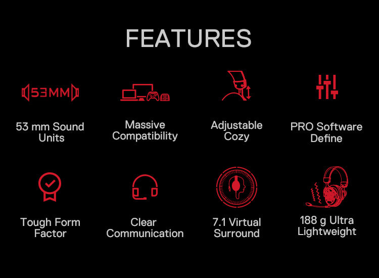 Redragon DIOMEDES H386 7.1 Surround Sound PC Gaming Headset with Mic