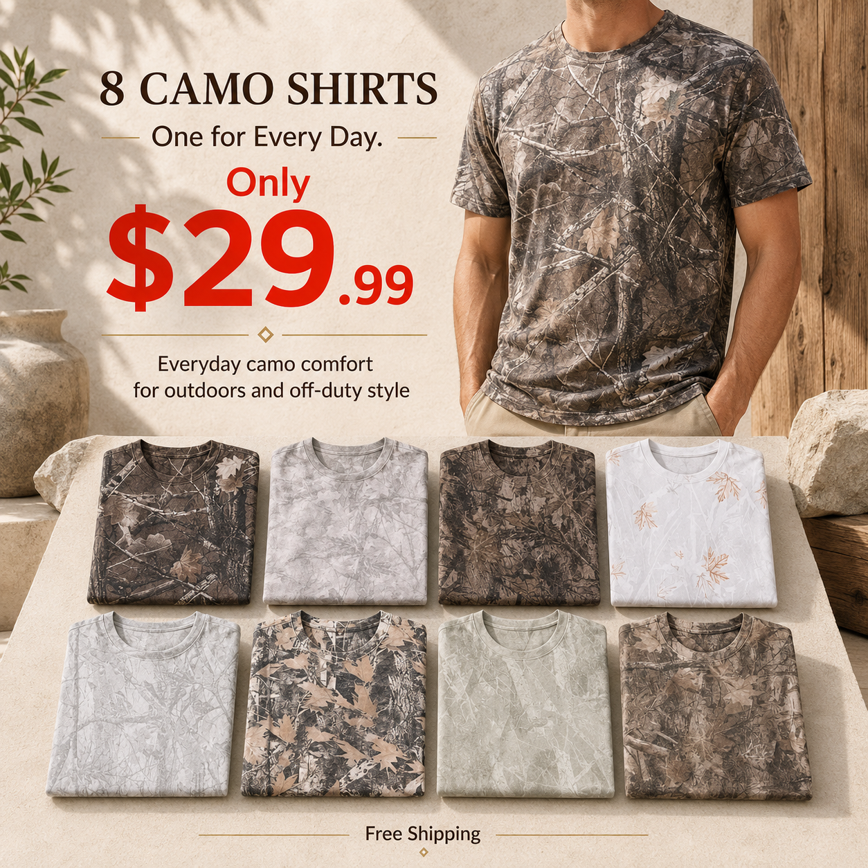 Unisex Oversized Camo Shirts for Women and Men