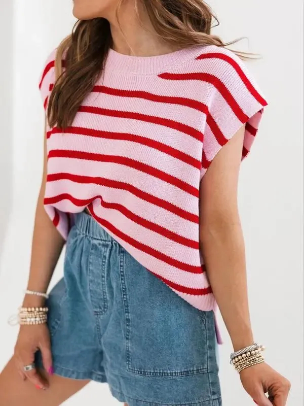 Women's Striped Crew Neck Pullover (Just $3 Each!)
