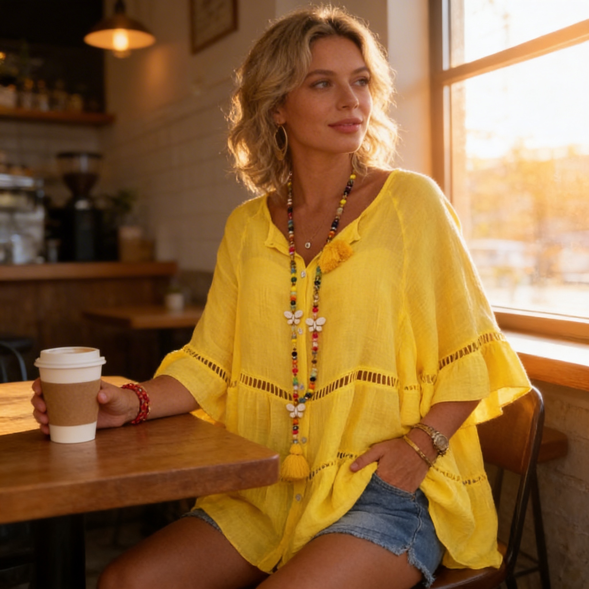 Model showcasing the elegant drape