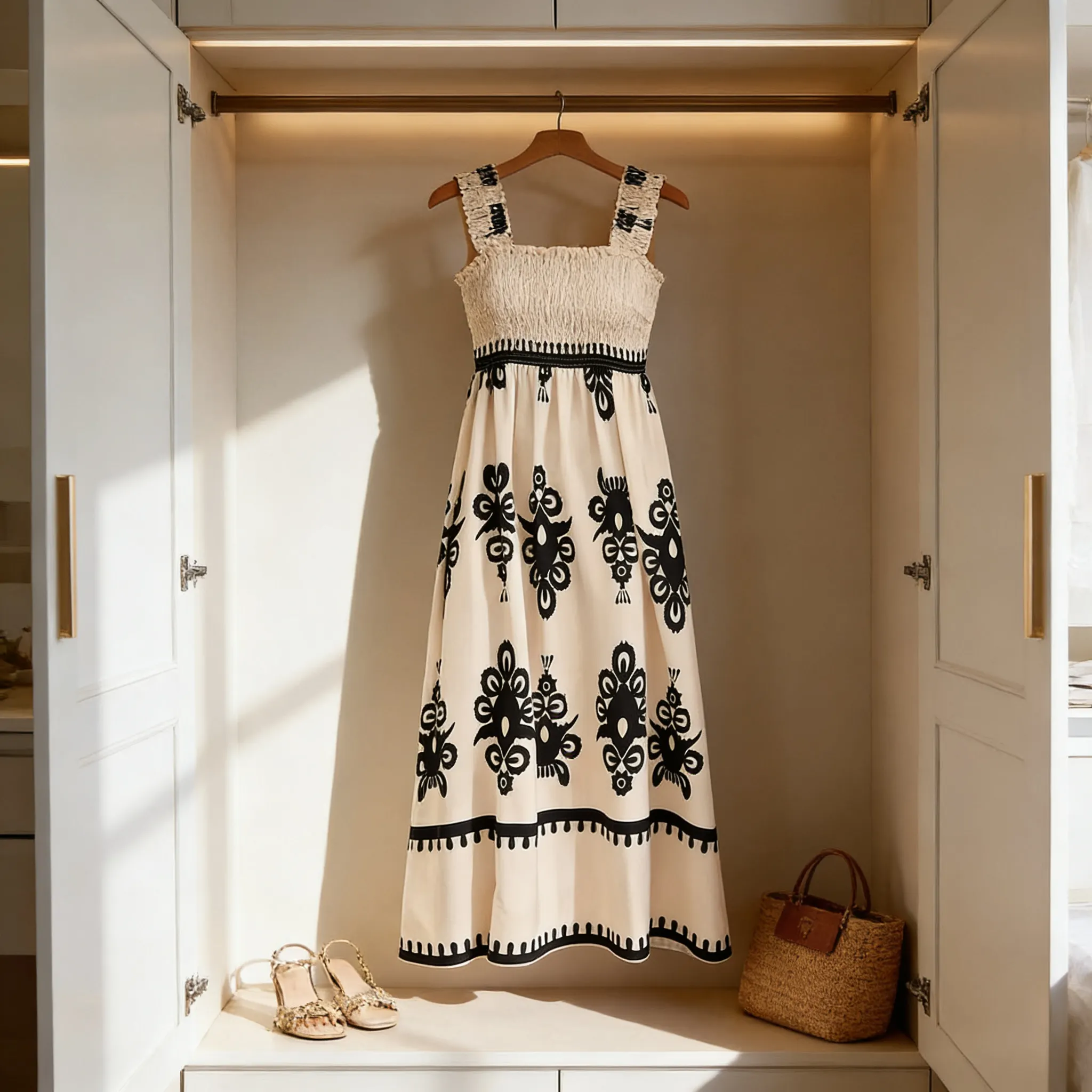 Back view of dress with floral print