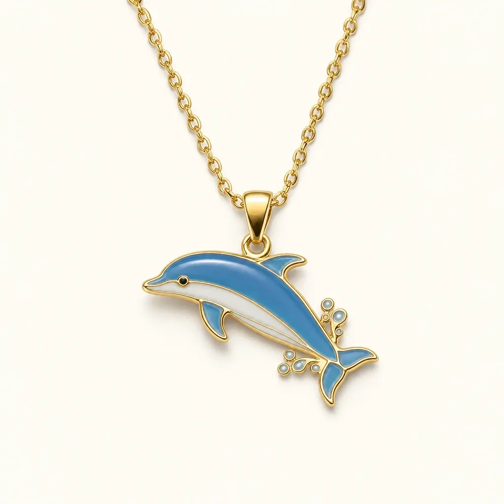 Collana con ciondolo a forma di animale marino a tema spiaggia, smalto colorato e catenina a maglia sottile; collana oceanica multidesign ideale per l'uso quotidiano