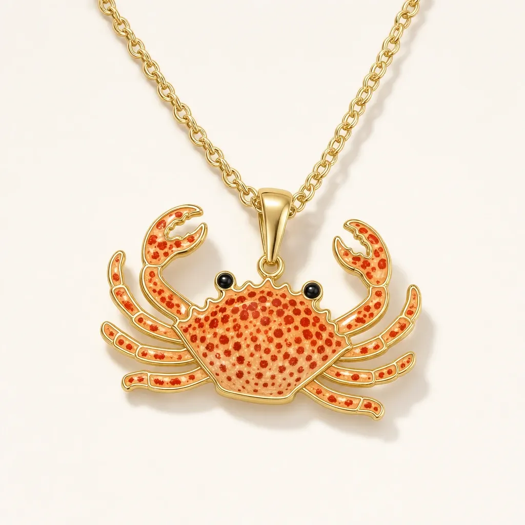 Collana con ciondolo a forma di animale marino a tema spiaggia, smalto colorato e catenina a maglia sottile; collana oceanica multidesign ideale per l'uso quotidiano