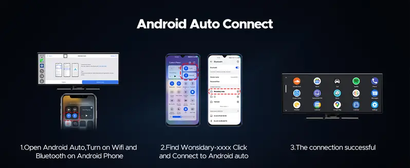 Product Introduction of LAMTTO 10.25" Big Touch Screen Wirelesss CarPlay Screen Built-in Youtube/Netflix/TikTok Apps with 720P Parking Backup Camera, for iPhone 8-15+ / Android 11+ 33