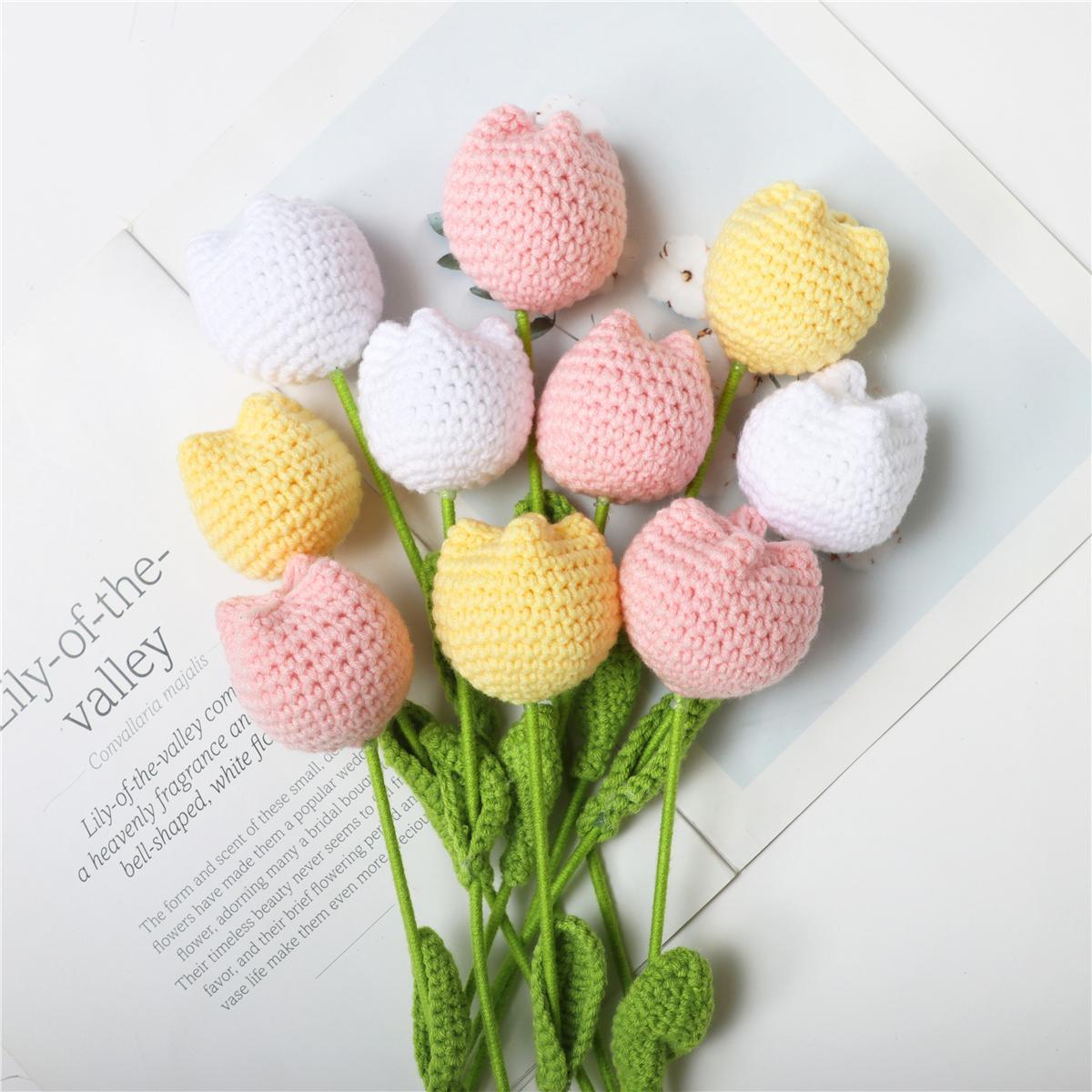10/20/30pcs Crochet Tulips without Vase, Decorative Flowers, Floral Decoration, Artificial Flower Bouquet, Gift for Mother's Day, Graduation, Valentine's Day and Birthday, Funky Room Decor for Girls, Fall Room Decor #GLOBAL PICKS 10/20/30pcs Crochet Tulips without Vase, Decorative Flowers, Floral Decoration, Artificial Flower Bouquet, Gift for Mother's Day, Graduation, Valentine's Day and Birthday, Funky Room Decor for Girls, Fall Room Decor #GLOBAL PICKS