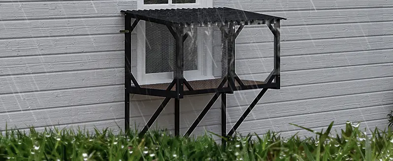 Product Introduction of LEMBERI Cat Window Box, 43.3" Catio Outdoor Cat Enclosure for Sunbathing, Napping & Overlooking, Sturdy Window Perch for Large Indoor Cats - All Weather Use, Nature Friendly Design 6