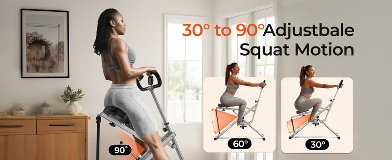 Product Introduction of Flybird Squat Fitness Machine , Ride & Rowing Motion for Glutes, Thighs, Abs, and Leg Strength Training at Home, Foldable Core Trainer with 4 Resistance Levels,Whole Body Workout Machine with 330lbs Capacity 0