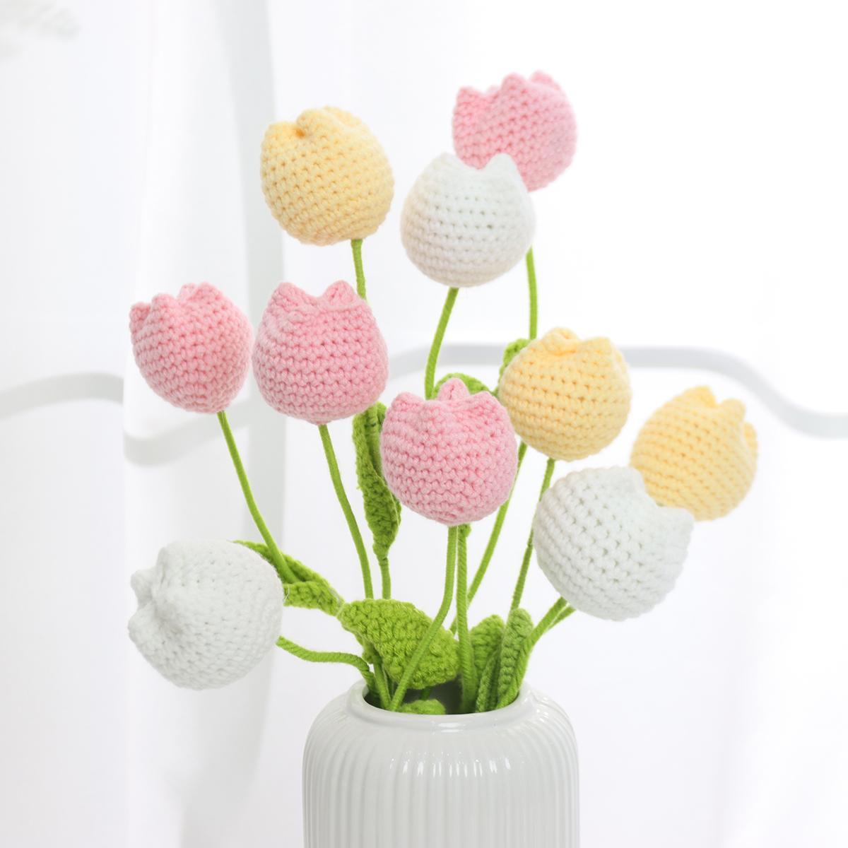 10/20/30pcs Crochet Tulips without Vase, Decorative Flowers, Floral Decoration, Artificial Flower Bouquet, Gift for Mother's Day, Graduation, Valentine's Day and Birthday, Funky Room Decor for Girls, Fall Room Decor #GLOBAL PICKS 10/20/30pcs Crochet Tulips without Vase, Decorative Flowers, Floral Decoration, Artificial Flower Bouquet, Gift for Mother's Day, Graduation, Valentine's Day and Birthday, Funky Room Decor for Girls, Fall Room Decor #GLOBAL PICKS