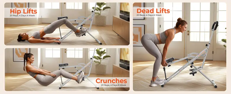 Product Introduction of Flybird Squat Fitness Machine , Ride & Rowing Motion for Glutes, Thighs, Abs, and Leg Strength Training at Home, Foldable Core Trainer with 4 Resistance Levels,Whole Body Workout Machine with 330lbs Capacity 5