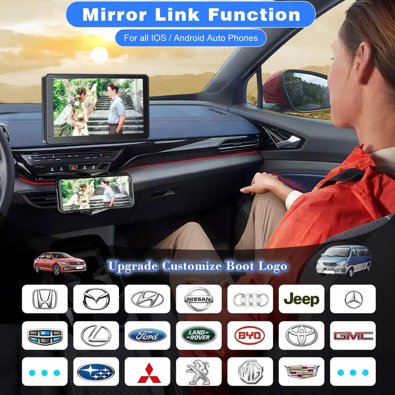 Product Introduction of Hieha 2025 Upgraded Wireless Carplay Stereo with Suction Mount, Rear Camera, Seamless Mirrorlink, Supports Landscape & Portrait Modes DealsforYouDays 1