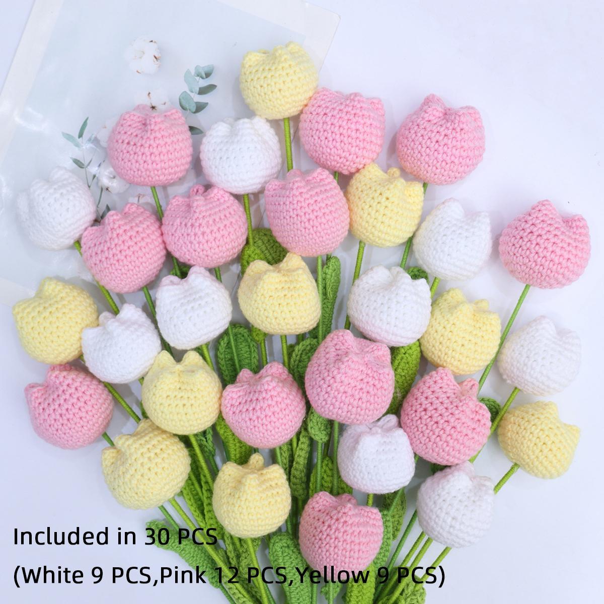 10/20/30pcs Crochet Tulips without Vase, Decorative Flowers, Floral Decoration, Artificial Flower Bouquet, Gift for Mother's Day, Graduation, Valentine's Day and Birthday, Funky Room Decor for Girls, Fall Room Decor #GLOBAL PICKS 10/20/30pcs Crochet Tulips without Vase, Decorative Flowers, Floral Decoration, Artificial Flower Bouquet, Gift for Mother's Day, Graduation, Valentine's Day and Birthday, Funky Room Decor for Girls, Fall Room Decor #GLOBAL PICKS