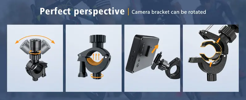 Product Introduction of Bike camera, Handlebar Bicycle Rear View camera with 4.3'' HD Night Vision Function, 145° Wide Angle View, Adjustable Rotatable Bracket, Compatible with Bicycle, Mountain, Road Bike 7