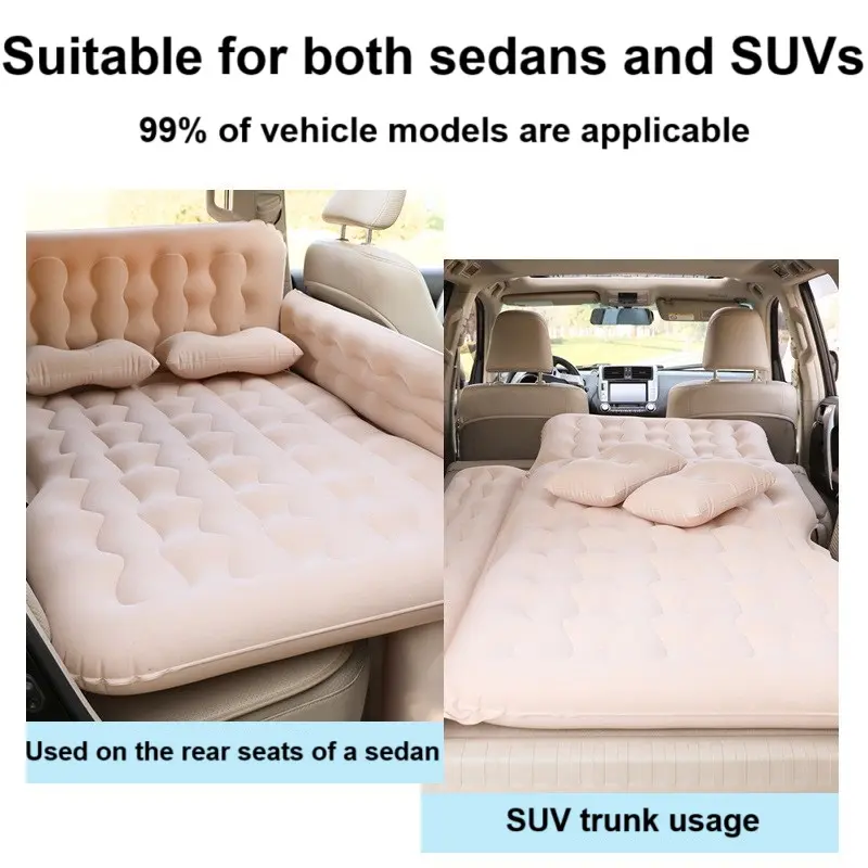 Product Introduction of Portable Car Rear Seat Inflatable Bed, 1 Set Inflatable Car Air Mattress with Accessories, Comfortable Travel Bedding Solution for Road Trip & Outdoor Adventure, Camping Supplies, Self Inflating Bed 9