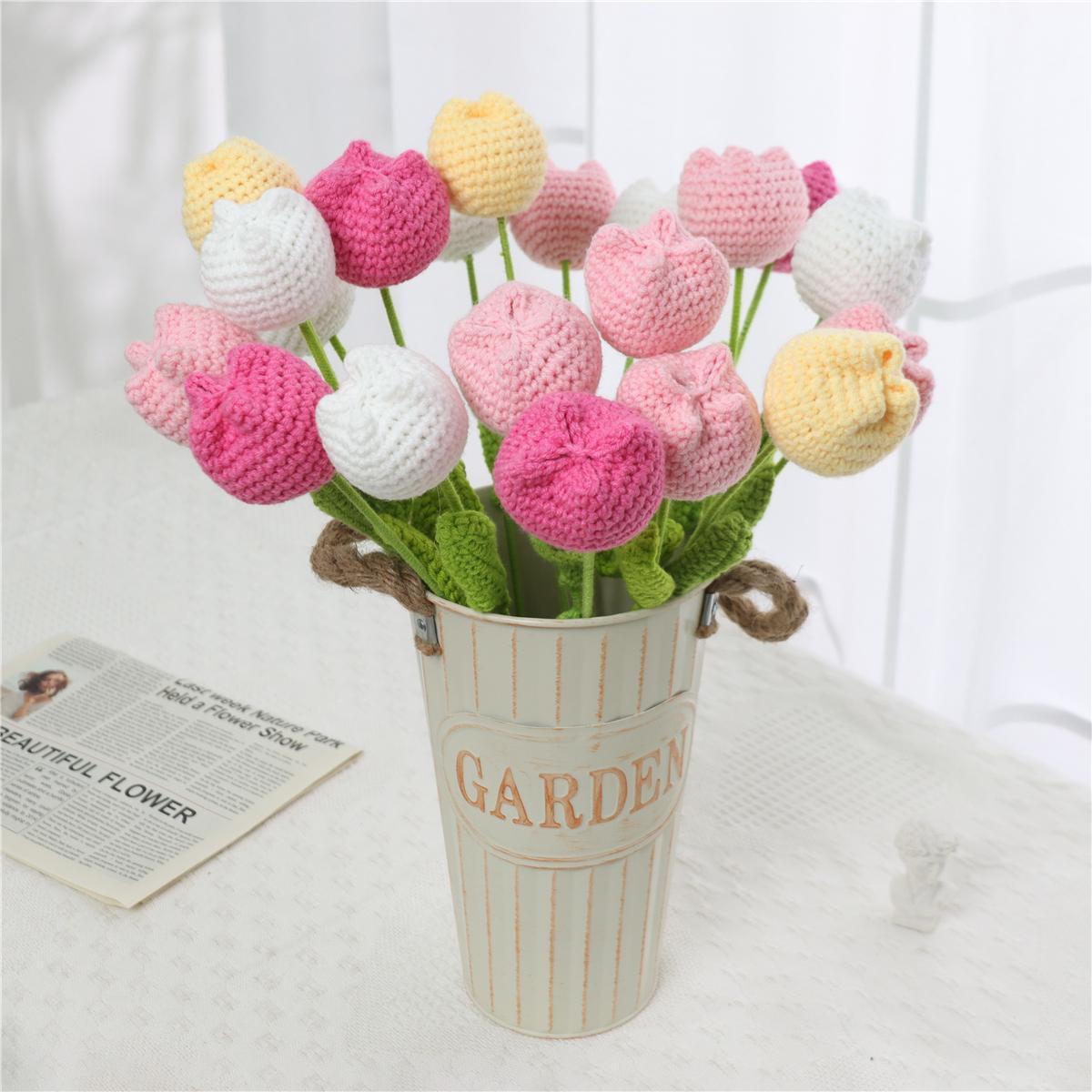 10/20/30pcs Crochet Tulips without Vase, Decorative Flowers, Floral Decoration, Artificial Flower Bouquet, Gift for Mother's Day, Graduation, Valentine's Day and Birthday, Funky Room Decor for Girls, Fall Room Decor #GLOBAL PICKS 10/20/30pcs Crochet Tulips without Vase, Decorative Flowers, Floral Decoration, Artificial Flower Bouquet, Gift for Mother's Day, Graduation, Valentine's Day and Birthday, Funky Room Decor for Girls, Fall Room Decor #GLOBAL PICKS