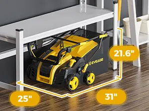 Product Introduction of 2025 Upgraded EVEAGE 16-Inch 15 Amp Electric Dethatcher & Scarifier, 5-Position Depth Adjustment, 14.5gal Collection Bag, Increases Lawn Health spin brush magnetic sweeper Foldable Grabber rake 18
