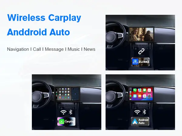 Product Introduction of 10.1" Rotatable Touch Screen Car Stereo Single Din - Android 13, Wireless CarPlay/Android Auto, 4-Core CPU, 2GB+32GB, GPS Navigation, Hi-Fi Sound, Bluetooth 4.2, AHD Backup Camera (Vertical Fit) 6