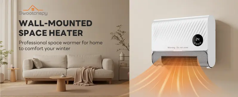 Product Introduction of Smart Wall Heater, 1500W Fast Heating Electric Space Heater for Indoor Use, Wall Mounted Panel Heater with Remote, 3 Fan Speeds, Overheat Protection for Bedroom, Bathroom, Office 10