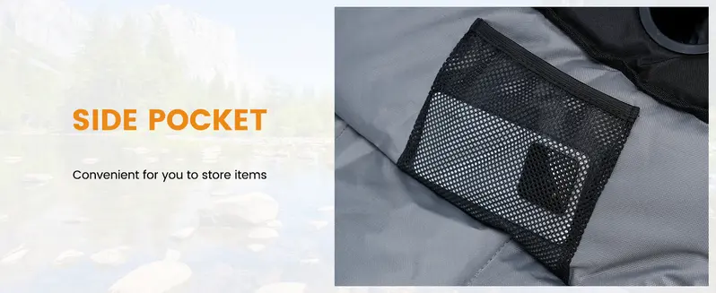 Product Introduction of SLSY Oversized Heated Rocking Camping Chair, 400lbs Capacity Portable Outdoor Rocker Padded Recliner Folding Lawn Chair, with Side Pockets & Carry Bag for Camping Patio Backyard【Batteries not included】 7