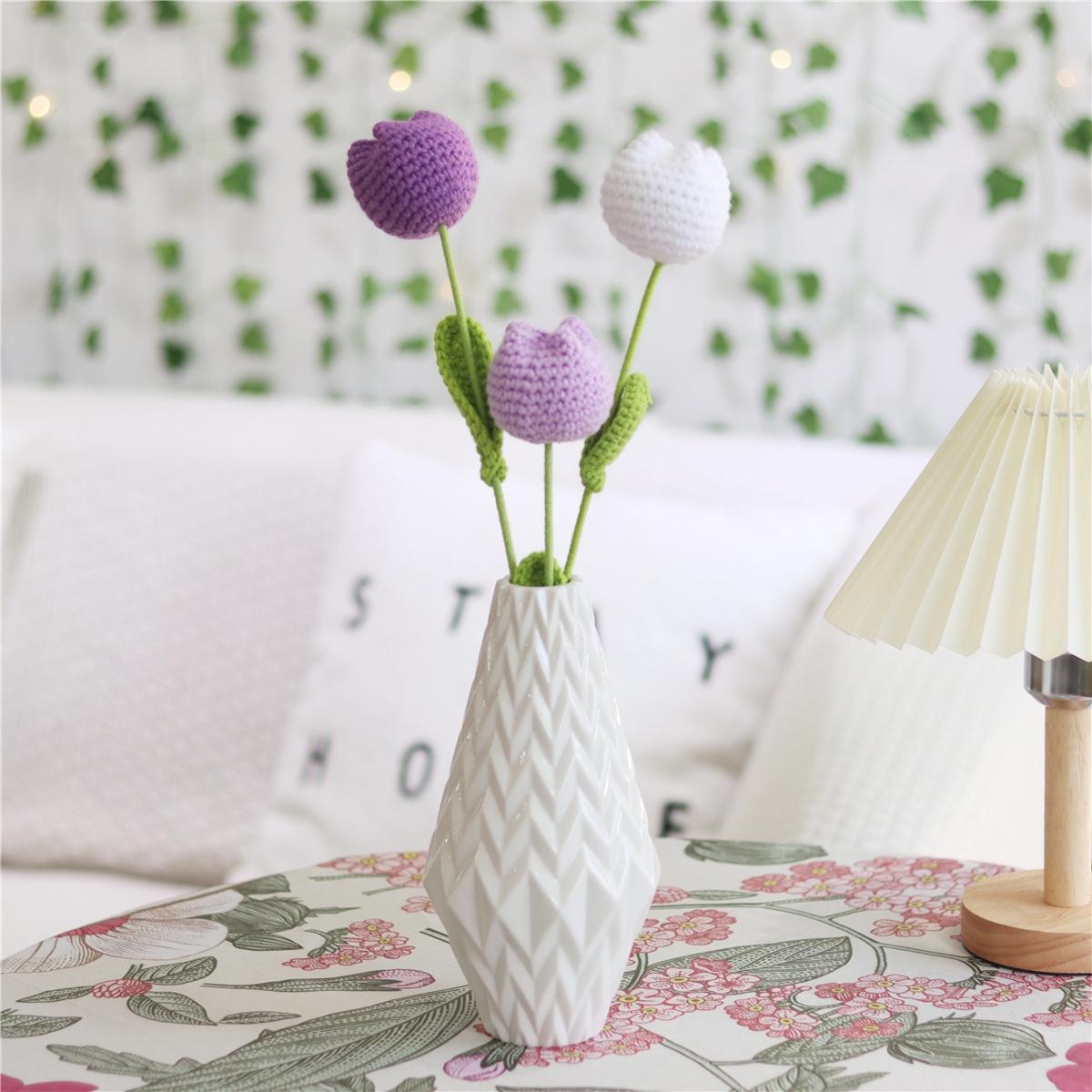10/20/30pcs Crochet Tulips without Vase, Decorative Flowers, Floral Decoration, Artificial Flower Bouquet, Gift for Mother's Day, Graduation, Valentine's Day and Birthday, Funky Room Decor for Girls, Fall Room Decor #GLOBAL PICKS 10/20/30pcs Crochet Tulips without Vase, Decorative Flowers, Floral Decoration, Artificial Flower Bouquet, Gift for Mother's Day, Graduation, Valentine's Day and Birthday, Funky Room Decor for Girls, Fall Room Decor #GLOBAL PICKS