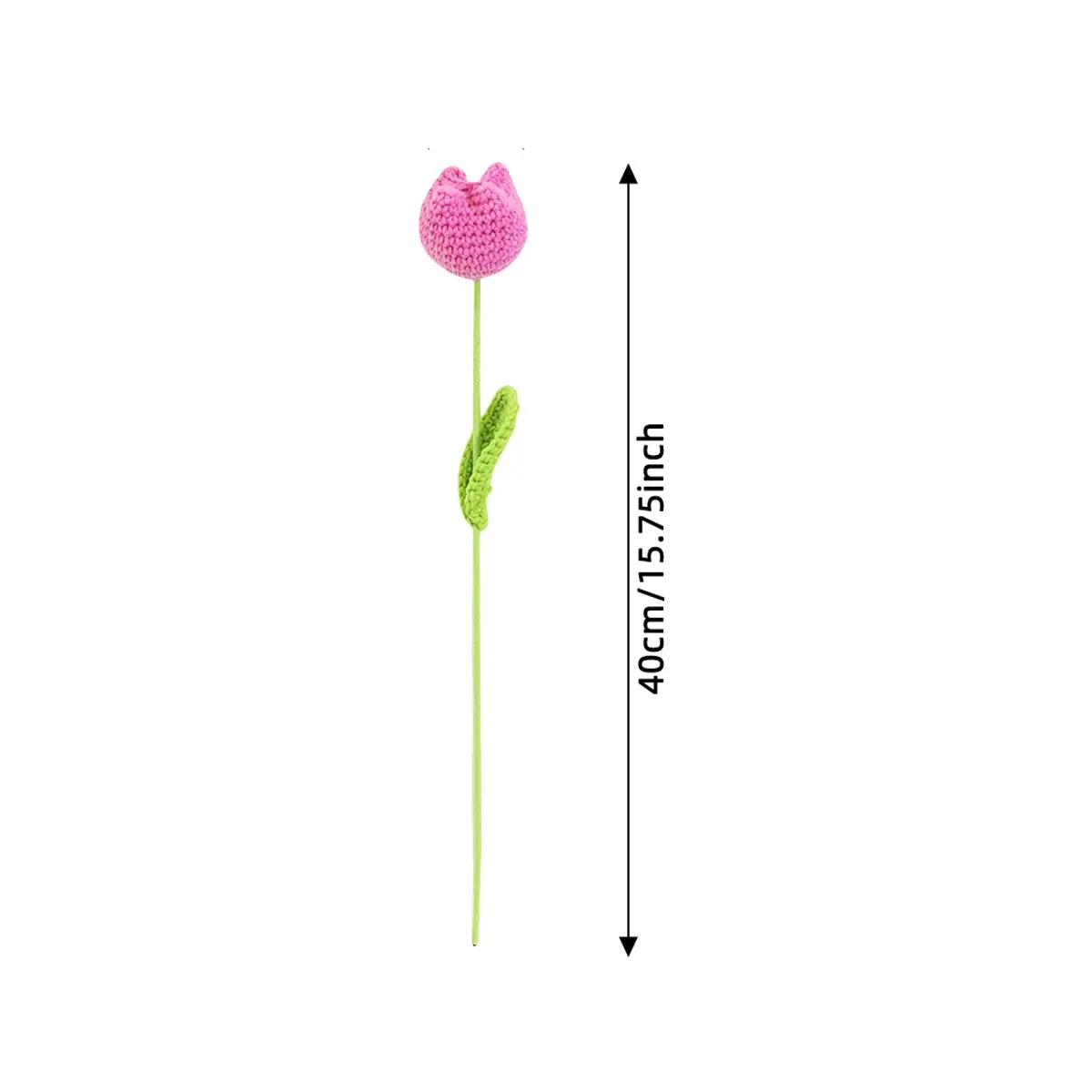 Handmade Knitted Tulip Bouquet - 10 Stems for Home Decor