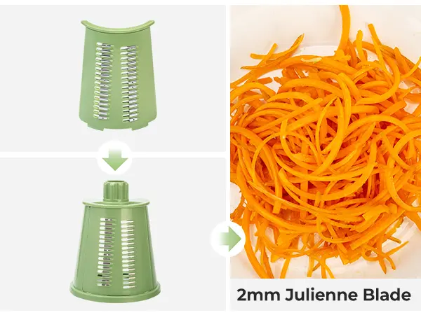 Product Introduction of SUSTEAS Rotary Cheese Grater with Handle, 5 Well-Designed Blades, Strong Suction Cup Base, Kitchen Utensils Vegetable Slicer Dicer Fruit Vegetable Slicer Gadgets Kitchen 5