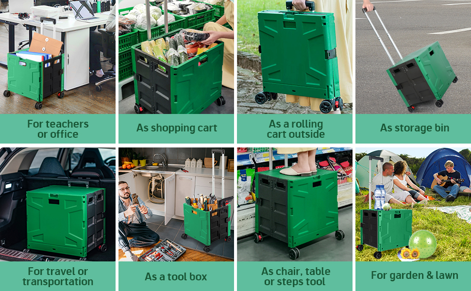 folding utility cart for moving shopping camping teacher use