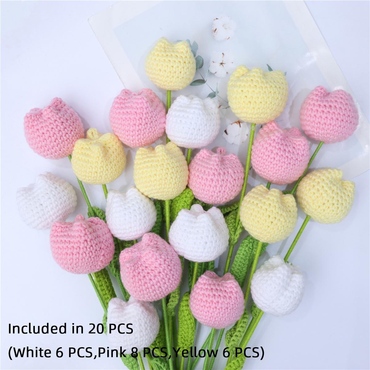 10/20/30pcs Crochet Tulips without Vase, Decorative Flowers, Floral Decoration, Artificial Flower Bouquet, Gift for Mother's Day, Graduation, Valentine's Day and Birthday, Funky Room Decor for Girls, Fall Room Decor #GLOBAL PICKS 10/20/30pcs Crochet Tulips without Vase, Decorative Flowers, Floral Decoration, Artificial Flower Bouquet, Gift for Mother's Day, Graduation, Valentine's Day and Birthday, Funky Room Decor for Girls, Fall Room Decor #GLOBAL PICKS