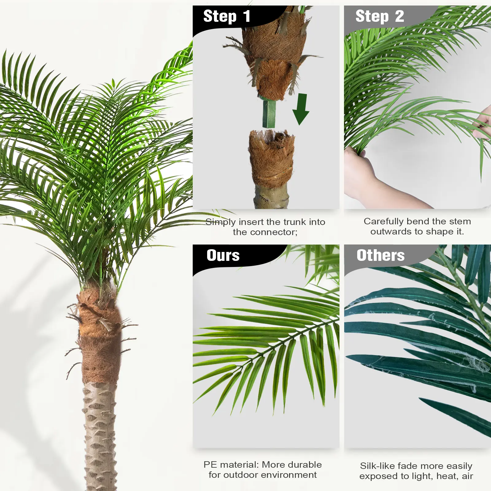 7/8/9FT Realistic Artificial Palm Tree for Courtyard