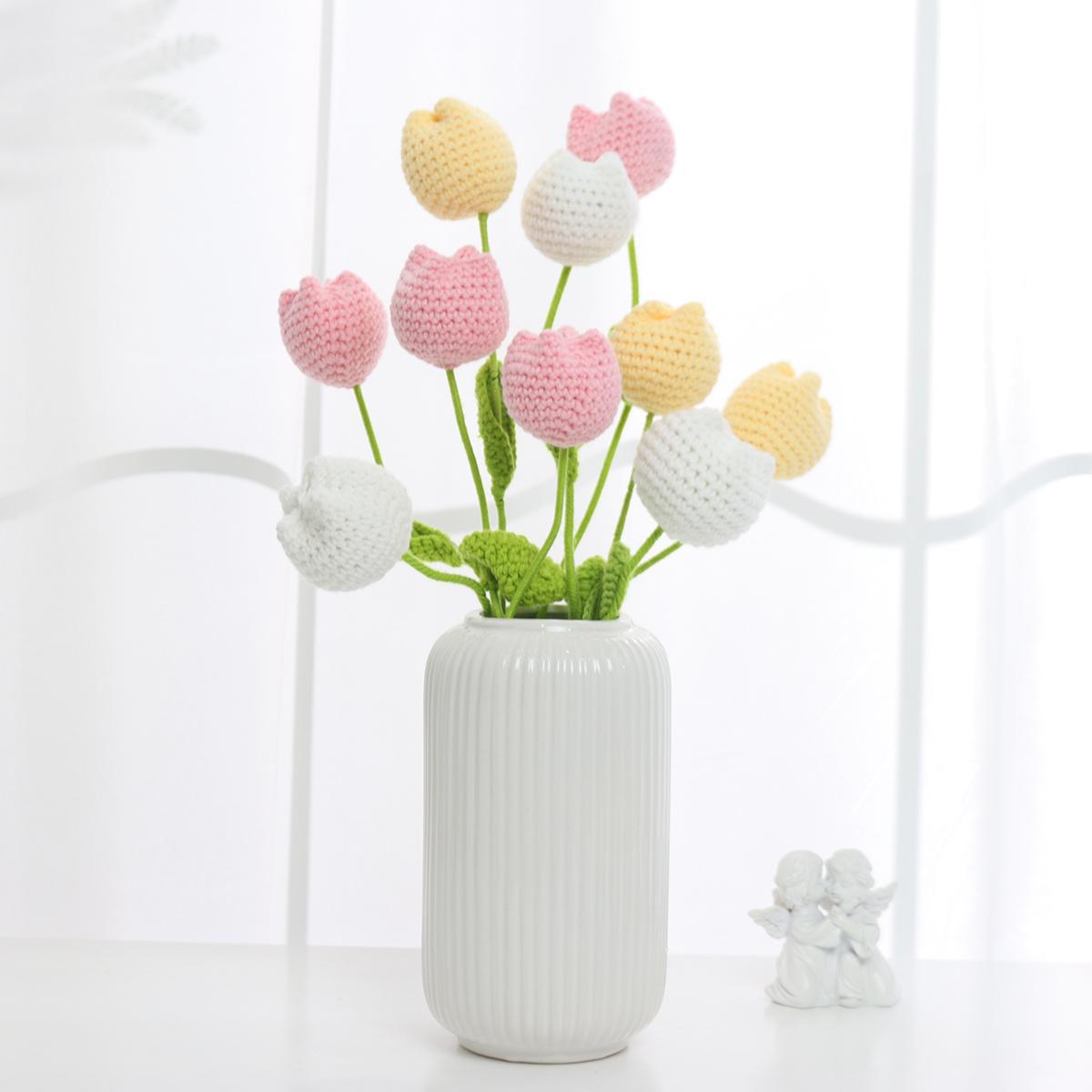10/20/30pcs Crochet Tulips without Vase, Decorative Flowers, Floral Decoration, Artificial Flower Bouquet, Gift for Mother's Day, Graduation, Valentine's Day and Birthday, Funky Room Decor for Girls, Fall Room Decor #GLOBAL PICKS 10/20/30pcs Crochet Tulips without Vase, Decorative Flowers, Floral Decoration, Artificial Flower Bouquet, Gift for Mother's Day, Graduation, Valentine's Day and Birthday, Funky Room Decor for Girls, Fall Room Decor #GLOBAL PICKS