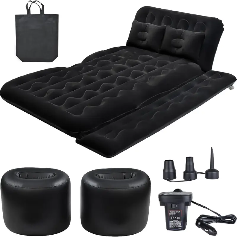 Product Introduction of Portable Car Rear Seat Inflatable Bed, 1 Set Inflatable Car Air Mattress with Accessories, Comfortable Travel Bedding Solution for Road Trip & Outdoor Adventure, Camping Supplies, Self Inflating Bed 5