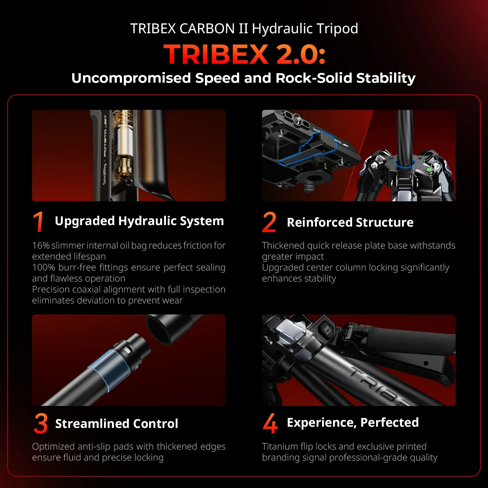 All-Terrain Carbon Fiber Video Tripod with Dynamic Balance Fluid Head