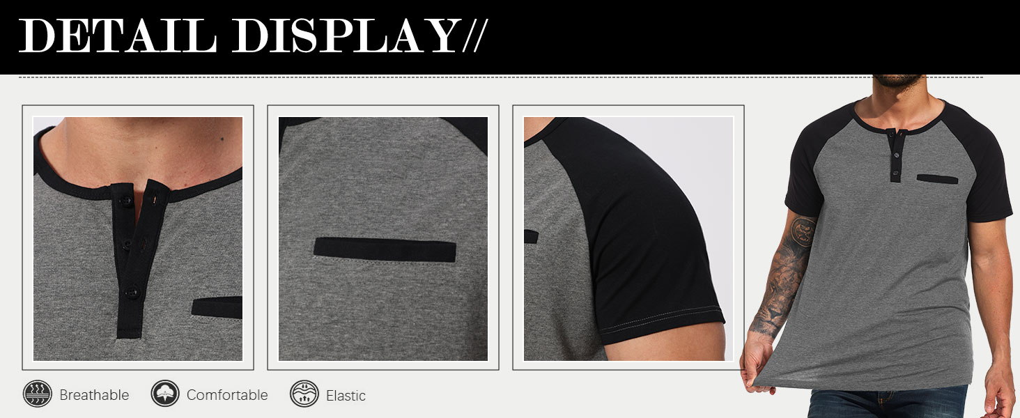 These fashion henley t-shirts can easily be paired with stylish jeans, chinos, formal trousers