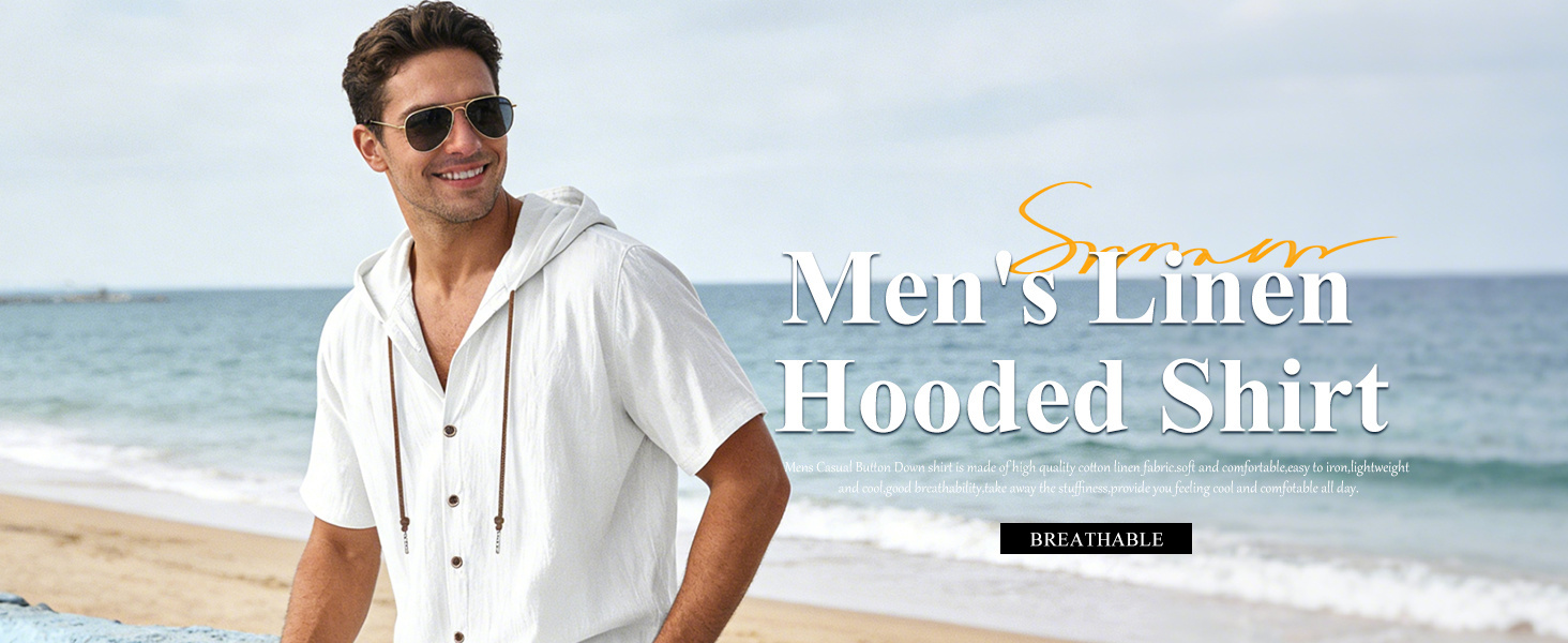 Men&amp;amp;#39;s Short Sleeve Button Down Shirts Casual Summer Beach Linen Shirts