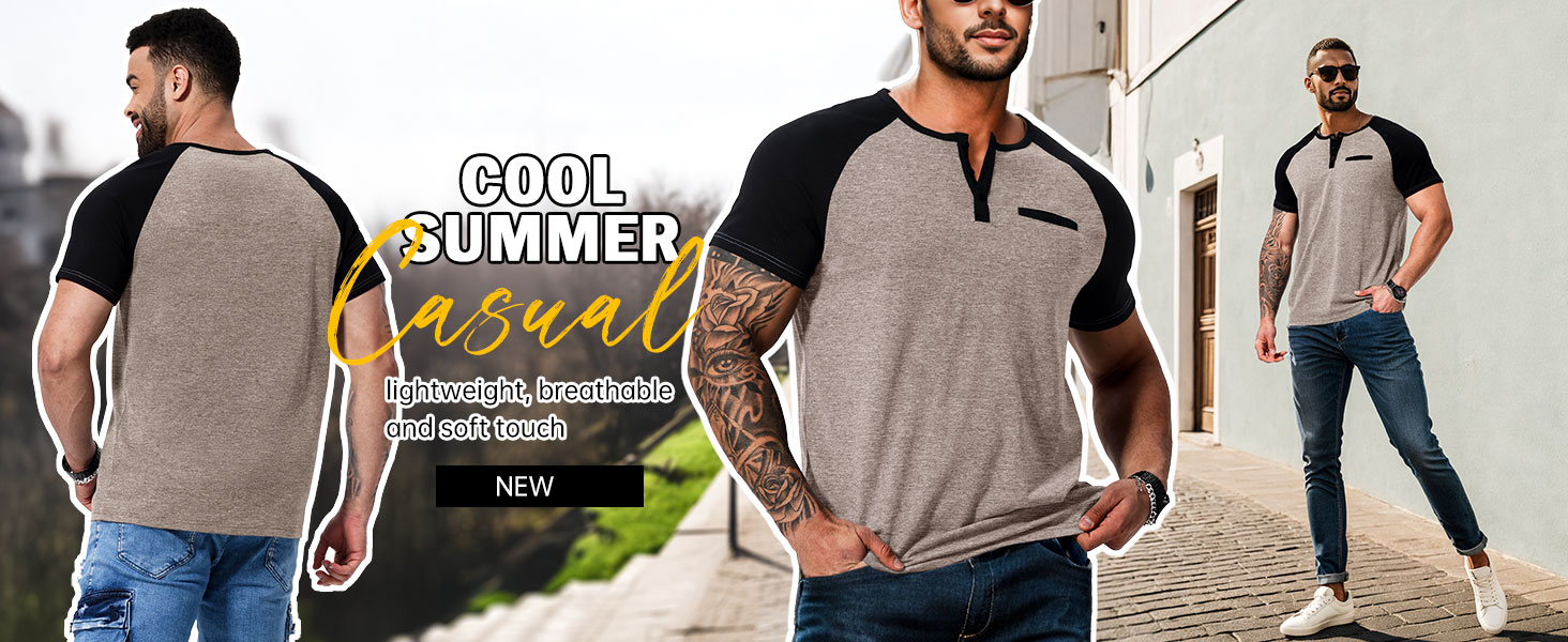Contrast for a rugged look. A classic tees will never go out of style.