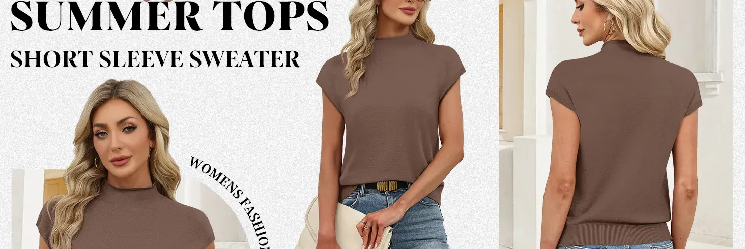 short sleeve sweater for women cap sleeve tops trendy fashion clothing