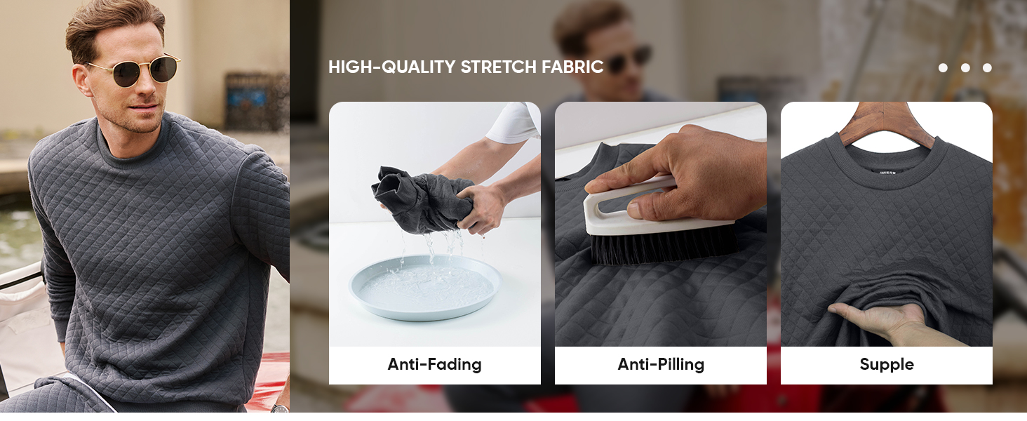 JMIERR, Outfit material display: anti-fading, anti-pilling, supple, skin-friendly.