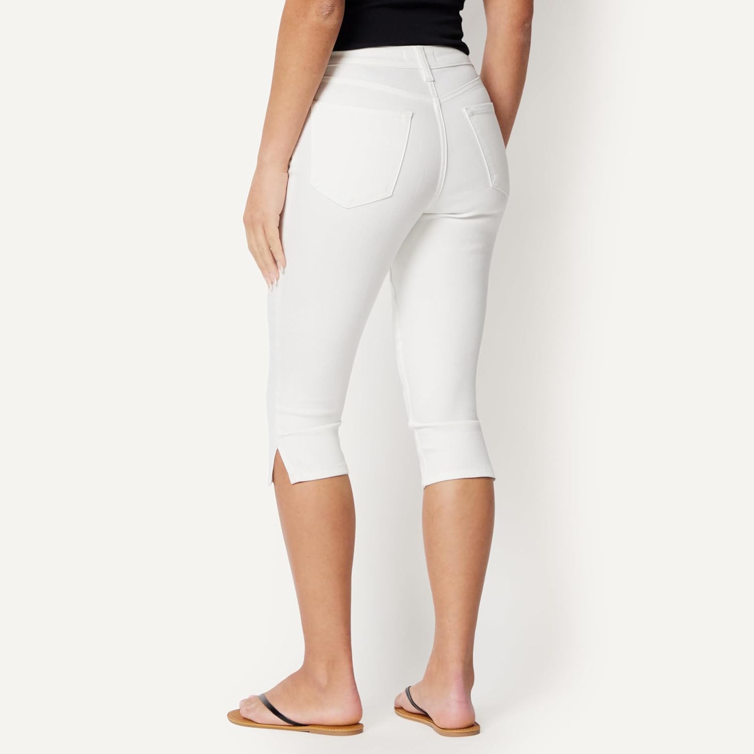 Women's High-Rise Slim Fit Capris Denim Pedal Pusher Jean